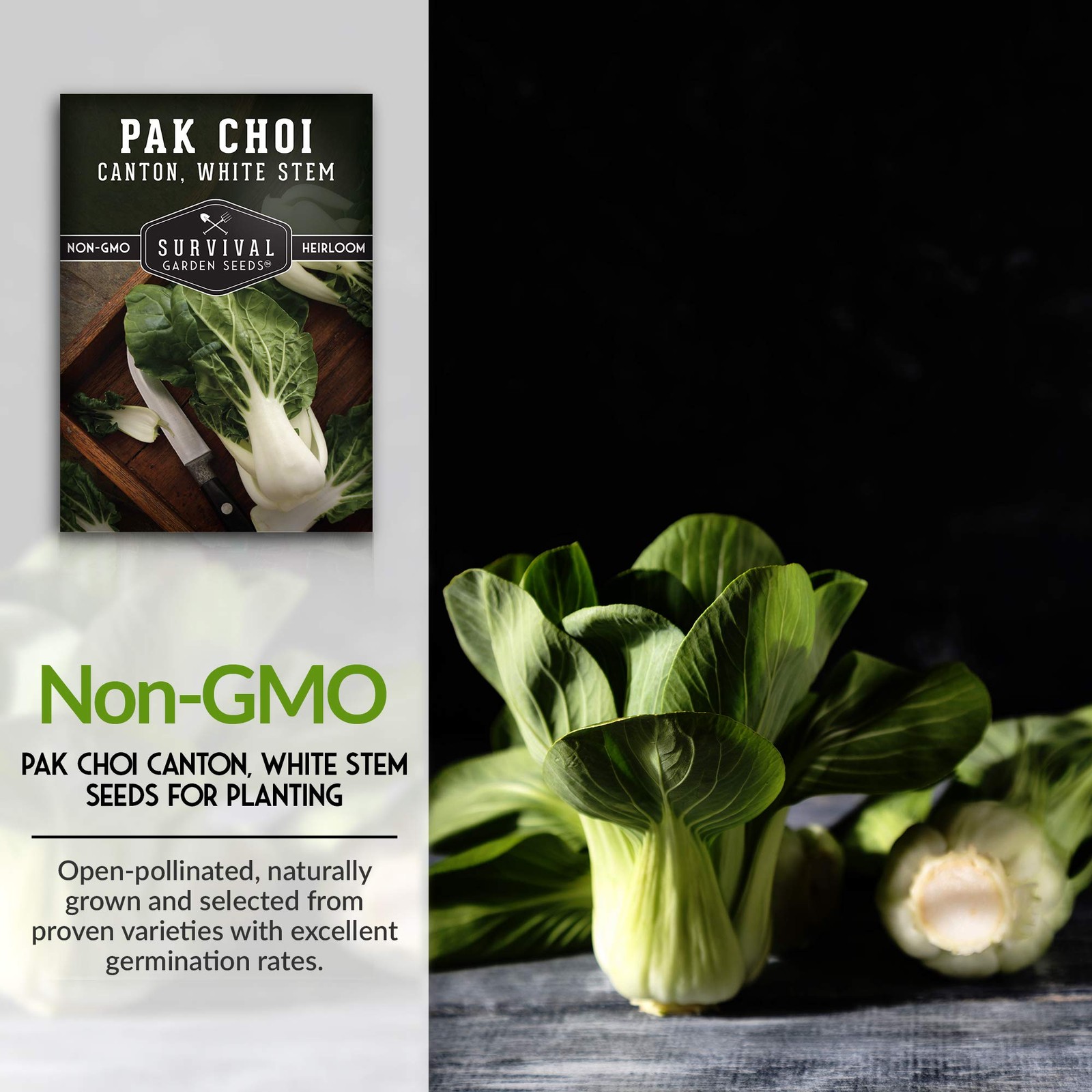 Survival Garden Seeds: Bok Choy Pack with Growing Instructions – Non-GMO