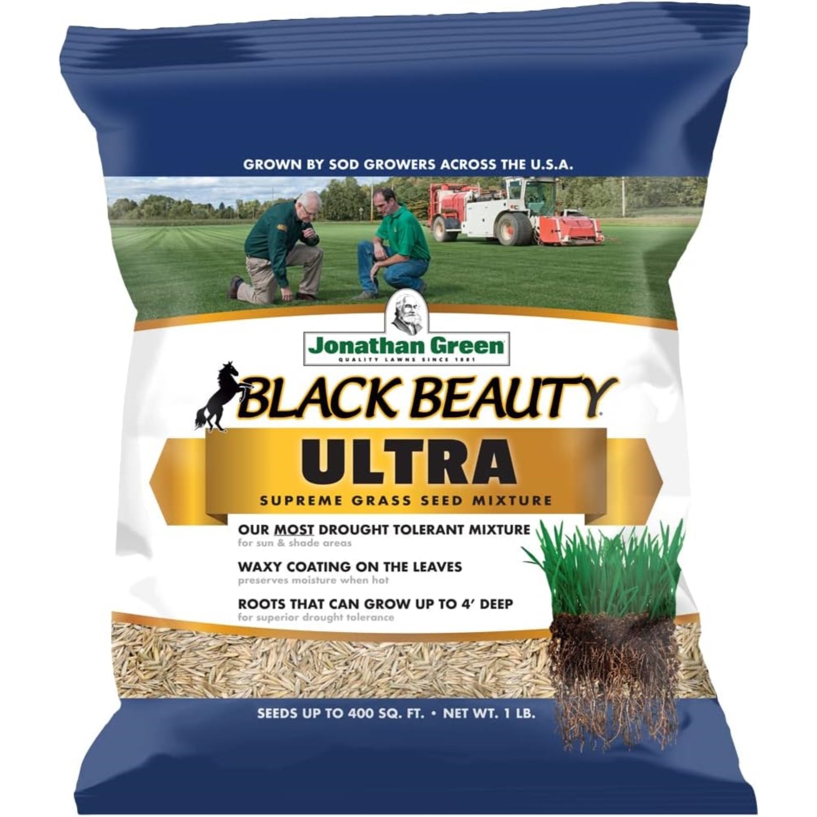 Jonathan Green (#10320) Black Beauty Ultra Grass Seed, 1lb bag, 2 pack