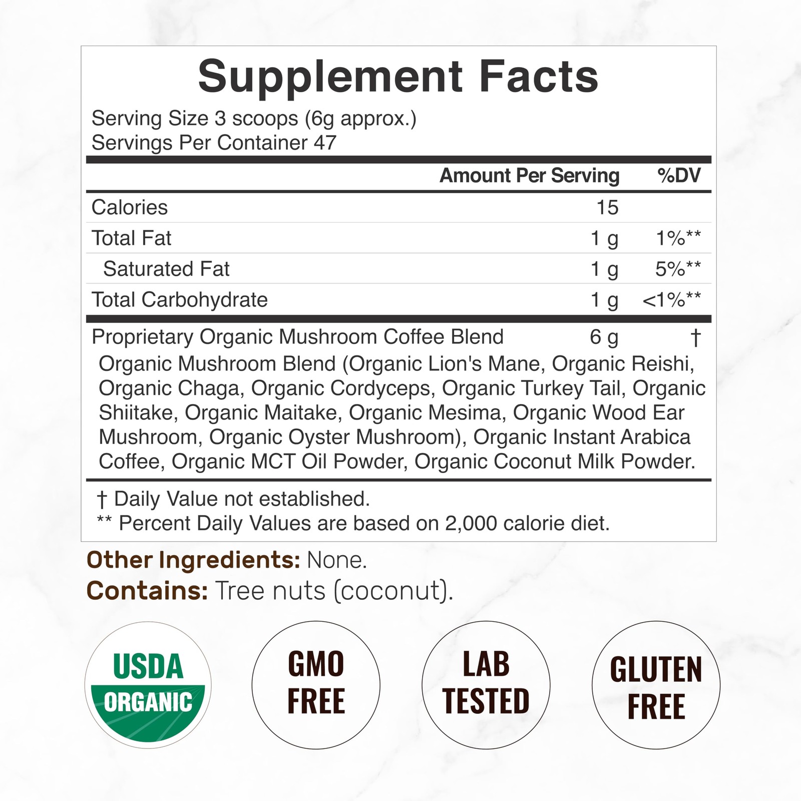 Organic Mushroom Coffee, 10oz – 10 Adaptogenic Mushrooms 10 Ounce (Pack of 1)