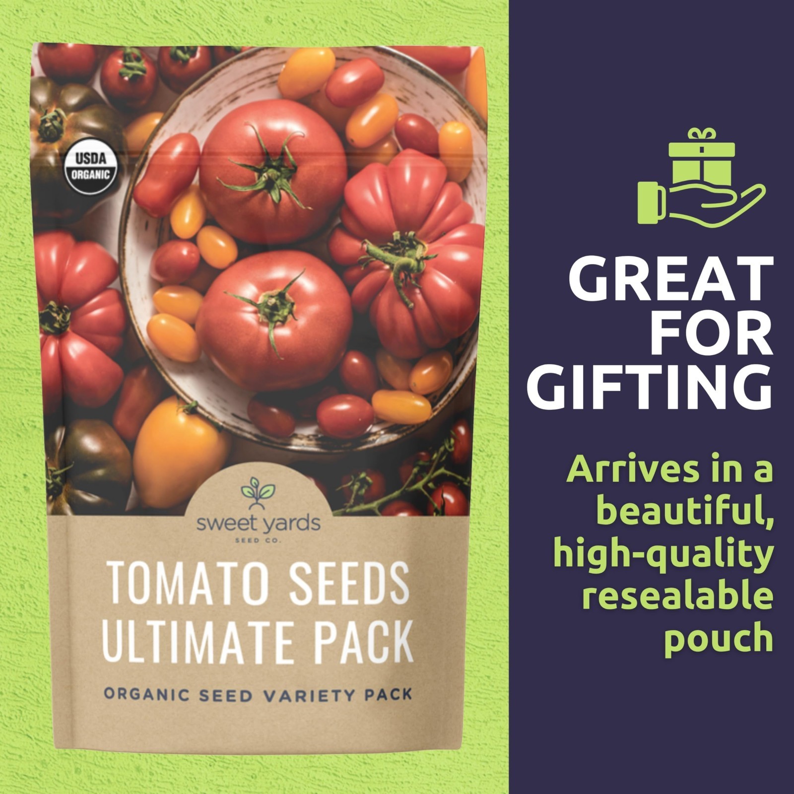 Organic Tomato Seed Variety Pack – 17 Non-GMO Seeds for Indoor/Outdoor Planting