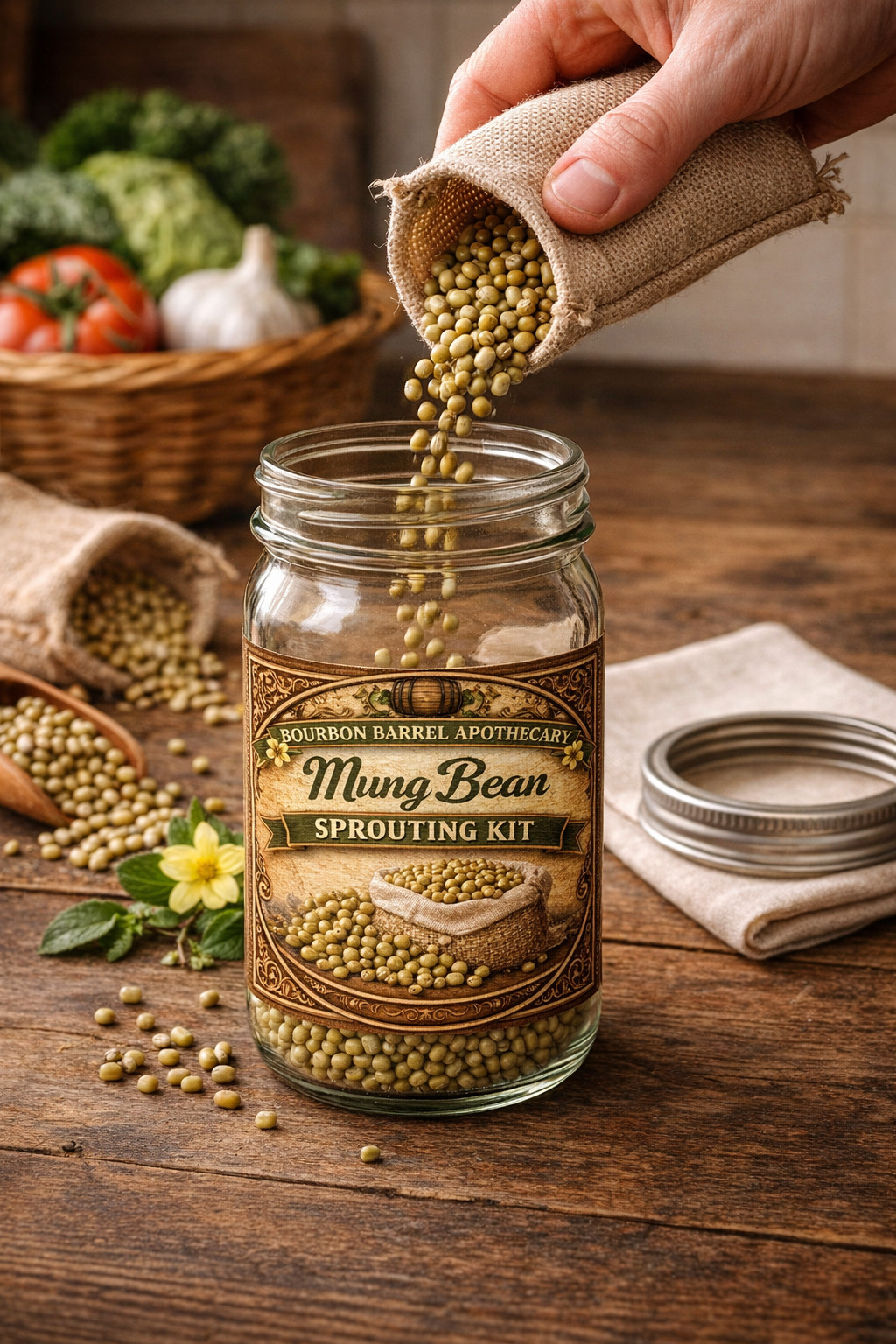 Fresh Mung Bean Sprouting Kit – Simple, Natural, Ready to Grow- Homemade