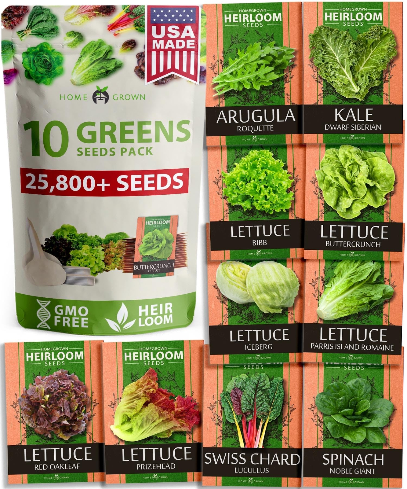 5,000+ Heirloom Lettuce Seeds for Planting Indoors – 95% Germination, Non-GMO…