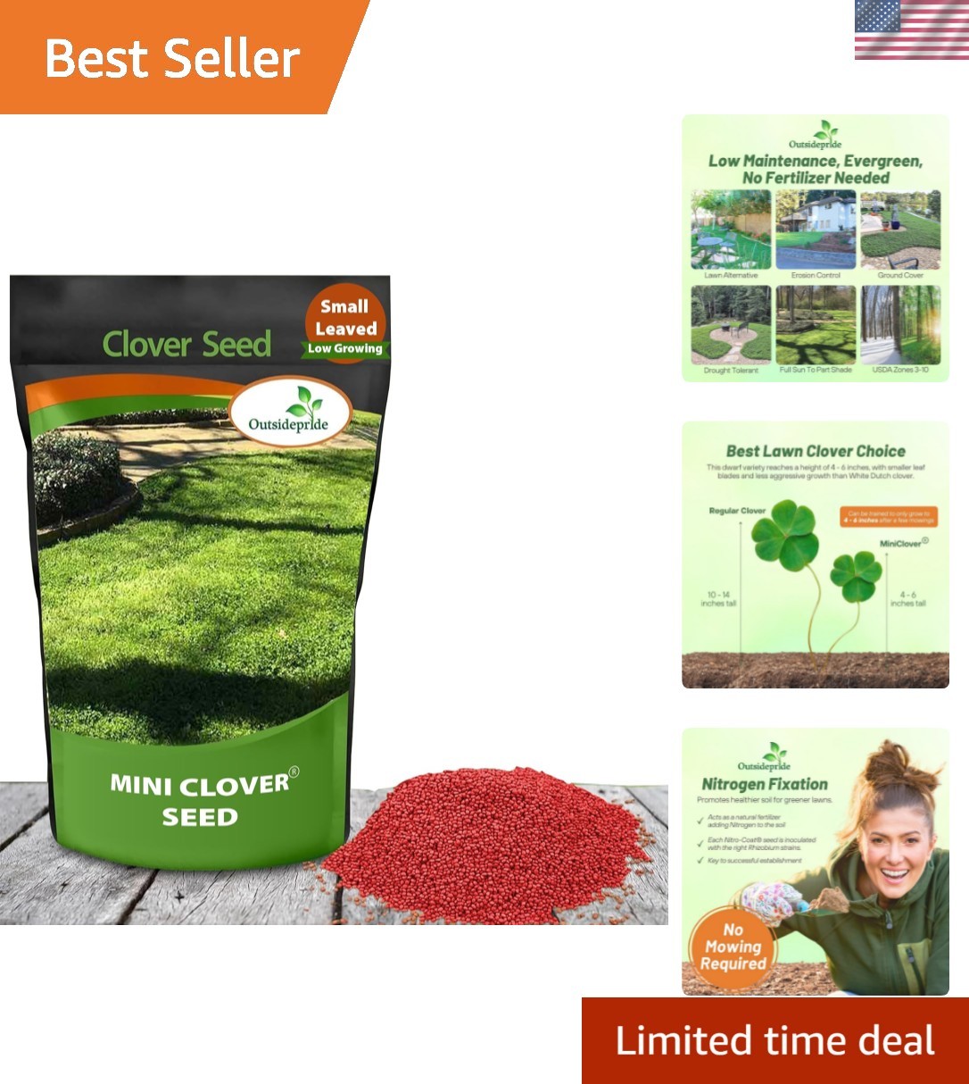 Perennial White Micro Clover Seeds – 1/4 lb. Drought-Tolerant & Low Maintenance