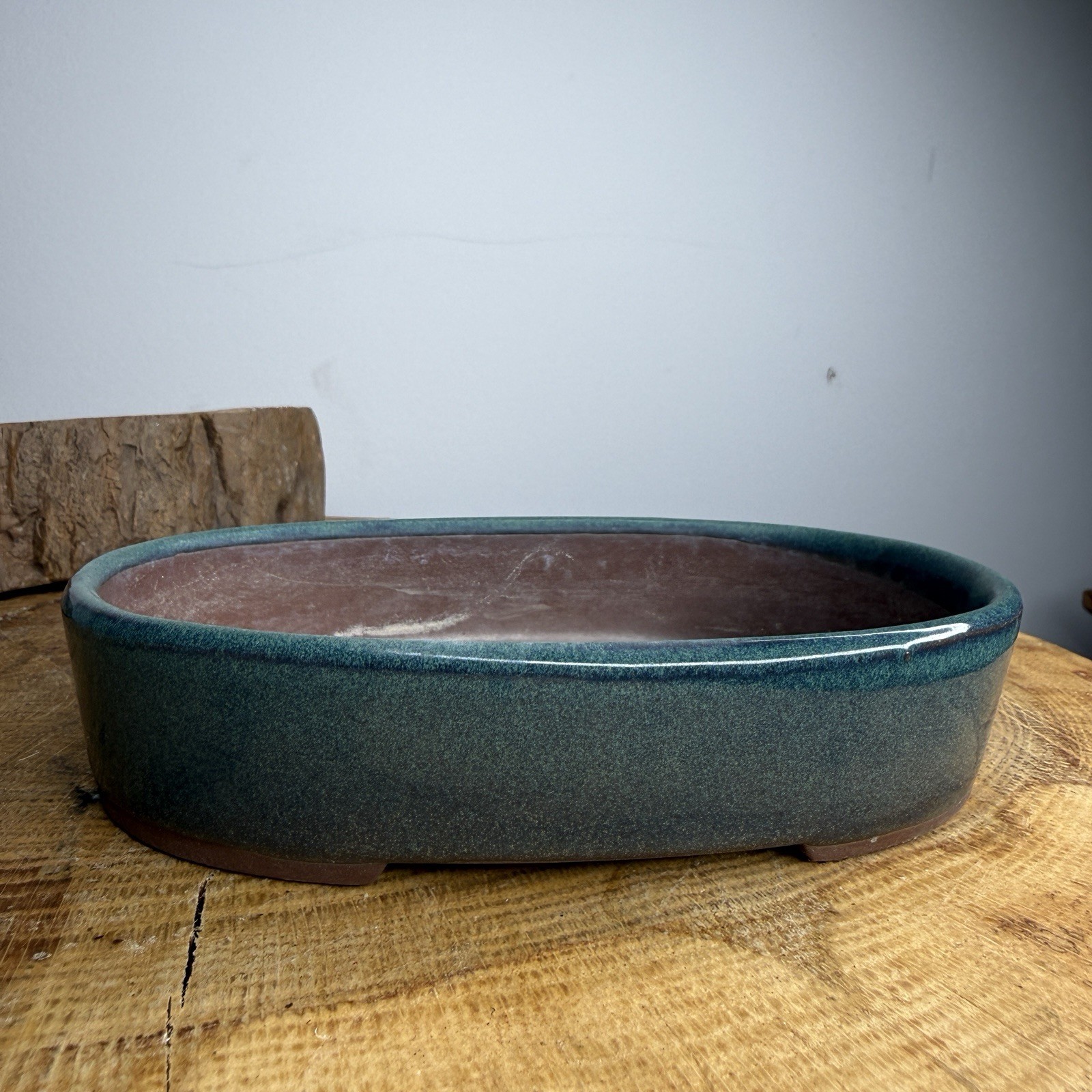 Sea Cucumber Glazed Oval Bonsai Pot Japan Made Tokoname