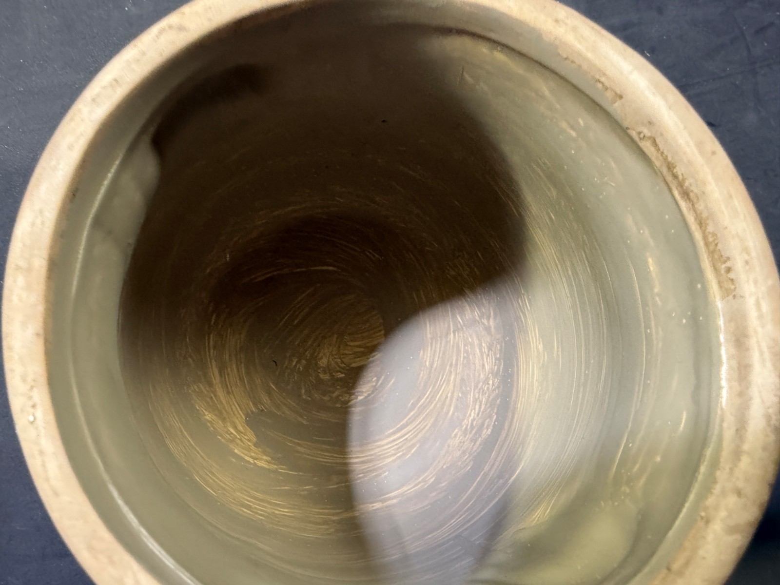 Ninehaoou 6.5″ Large Ceramic Plant Pot Beige Green Vintage Floral Crackle Glaze