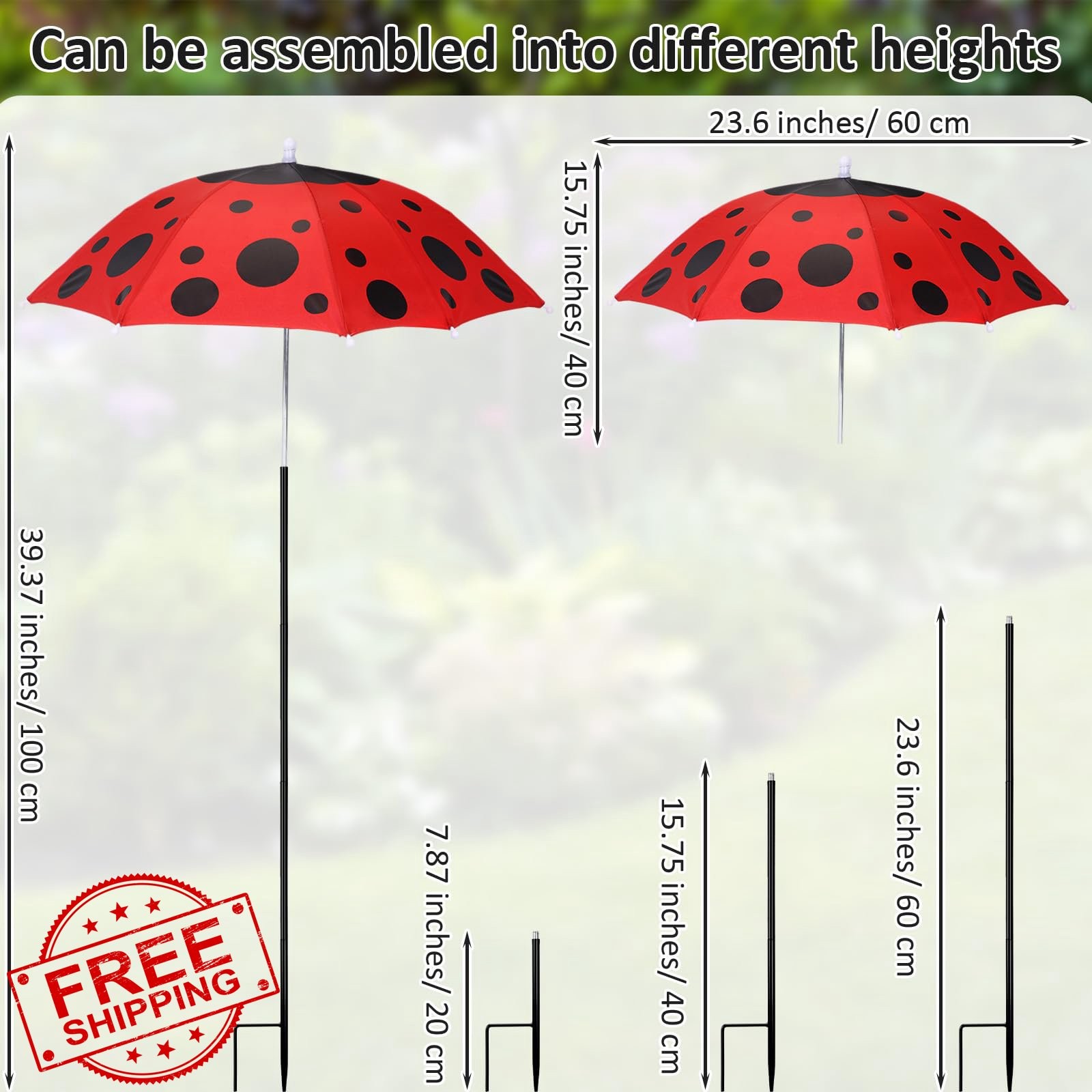 Sunnymove Ladybug Red 3 Plant Umbrella 4pk