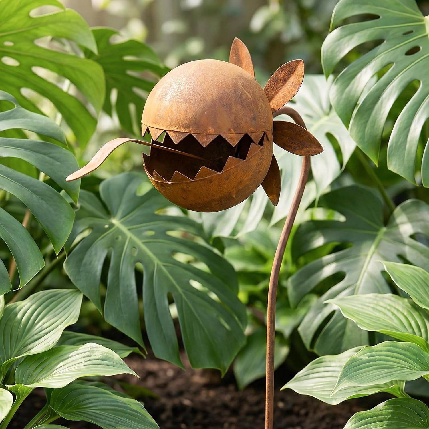 24 Inch Metal Flowers Venus Fly Trap Stakes Carnivorous Plant Garden Decor | Out