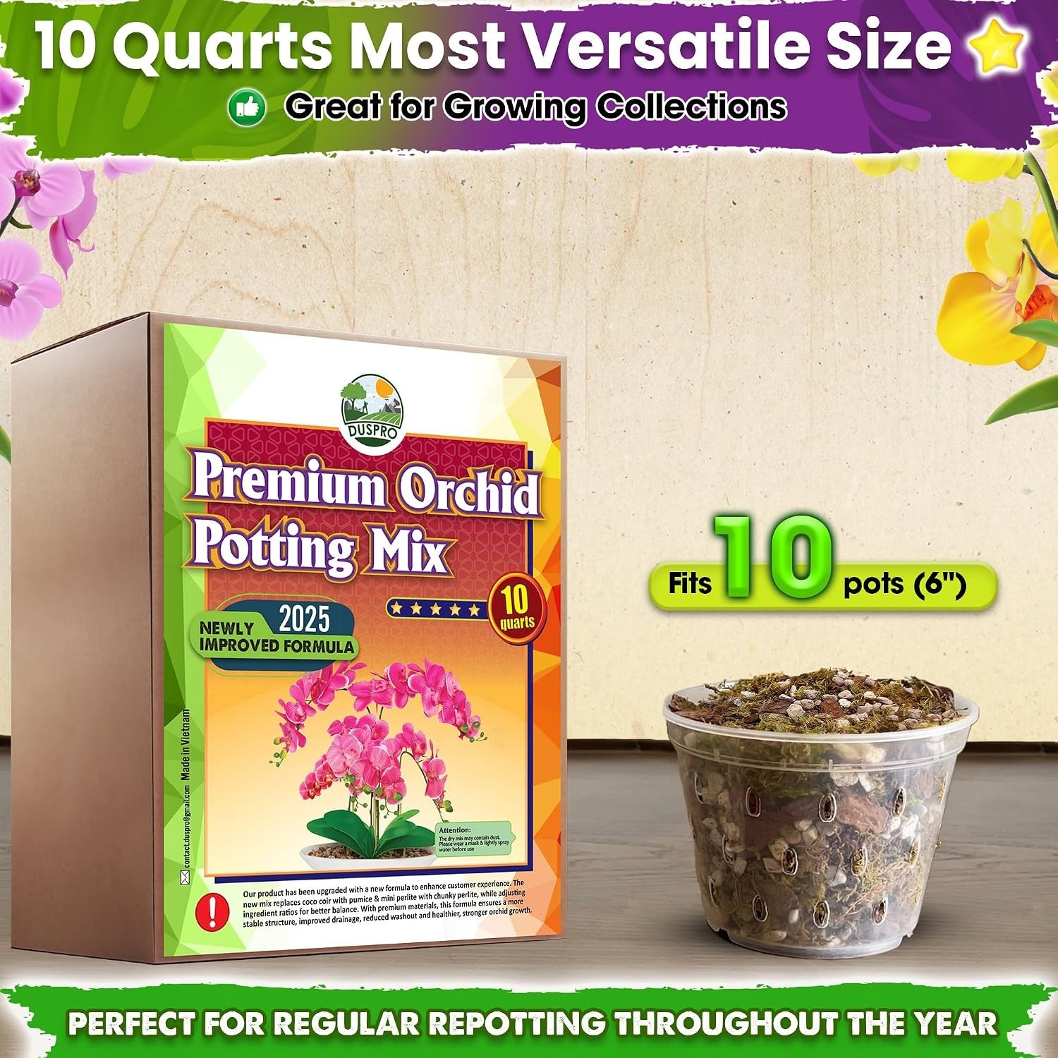 Orchid Potting Mix with Forest Moss & Pumice, 10QT