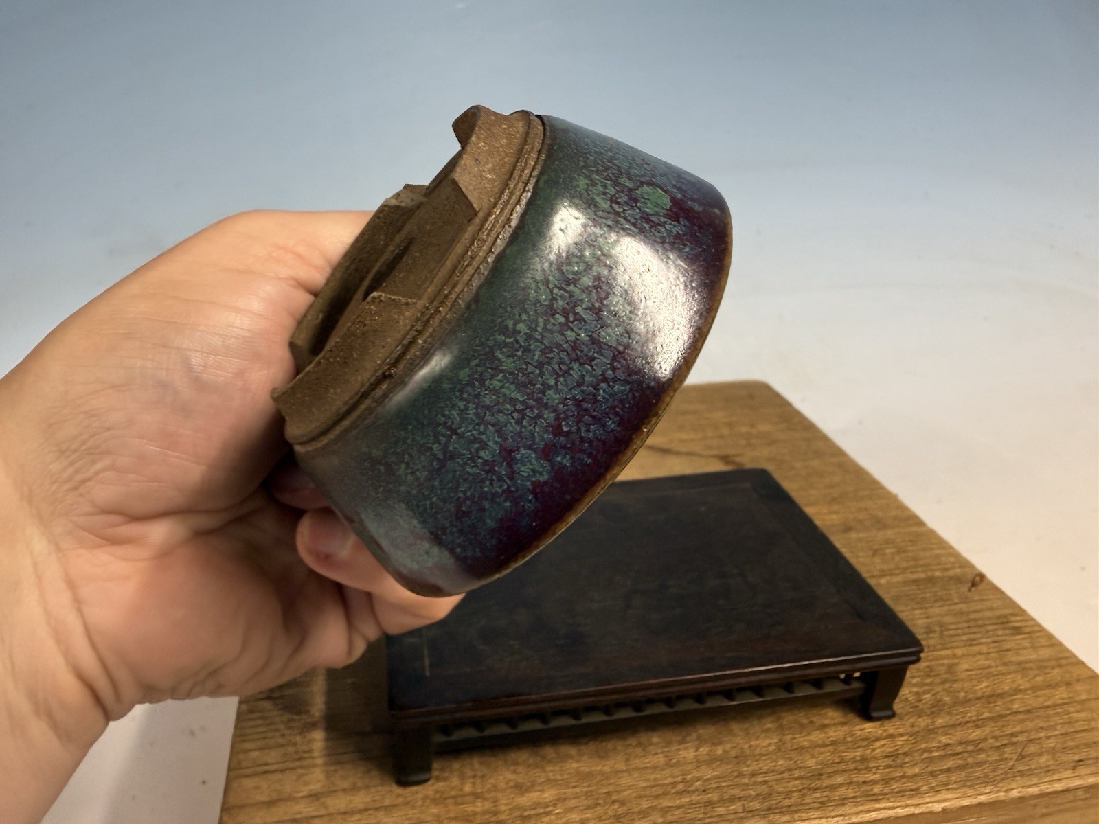 Japanese Unknown Maker Shohin Bonsai Tree Pot 3 5/8 By 1 5/8” Beautiful Glaze!!!