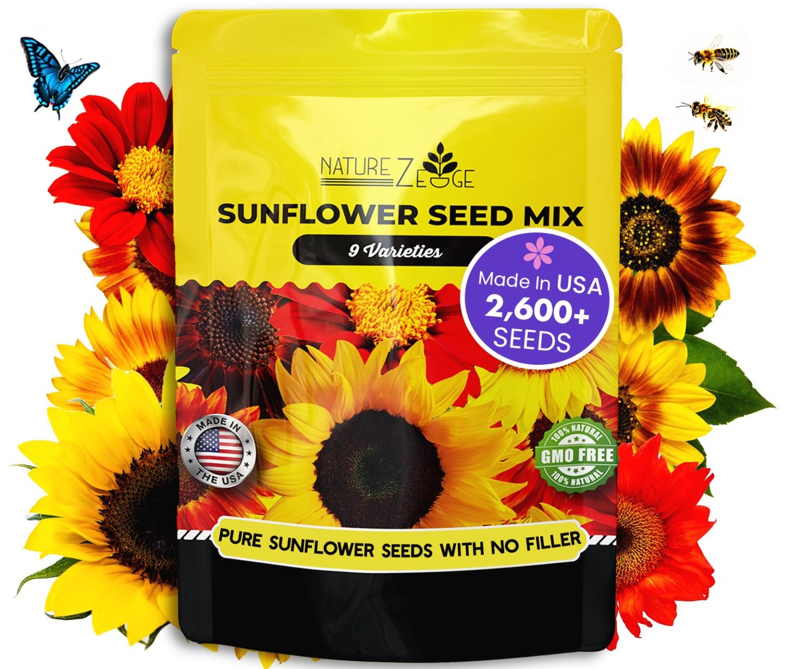 Bulk Sunflower Seeds Variety Pack – Non-GMO Dwarf & Giant Seeds for Planting