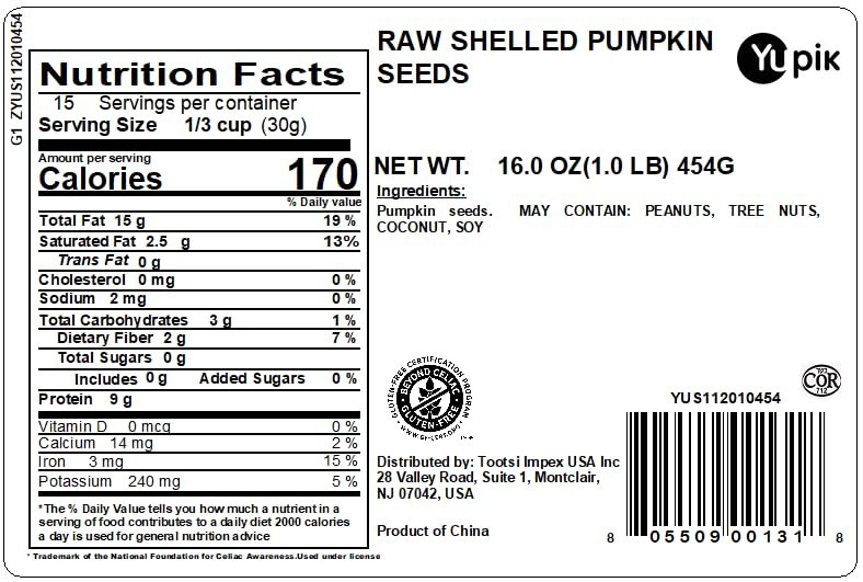 Raw Shelled Pumpkin Seeds – 1 lb Resealable Pouch, Gluten-Free & Nutty