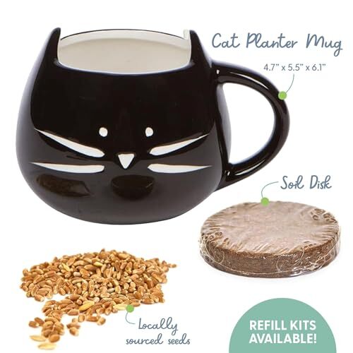 Organic Cat Grass for Indoor Cats – Growing Kit with Organic Seed Mix Soil an…