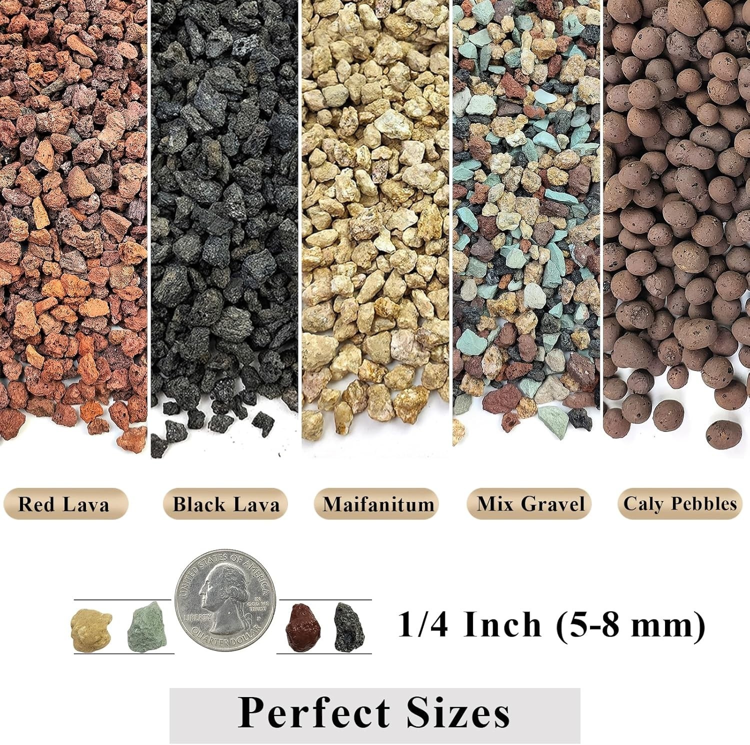 5 Pounds Red Lava Rock Gravel 1/4 Inch for Aquarium Fire Pits and Landscaping