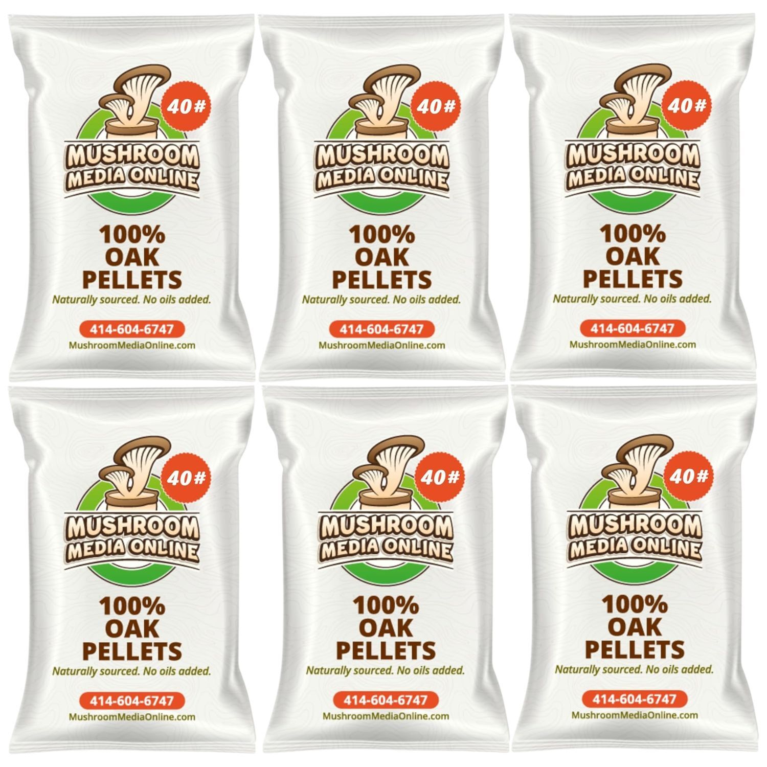 MushroomMediaOnline – 100% Oak Mushroom Pellets 10# – 240# (Free shipping)