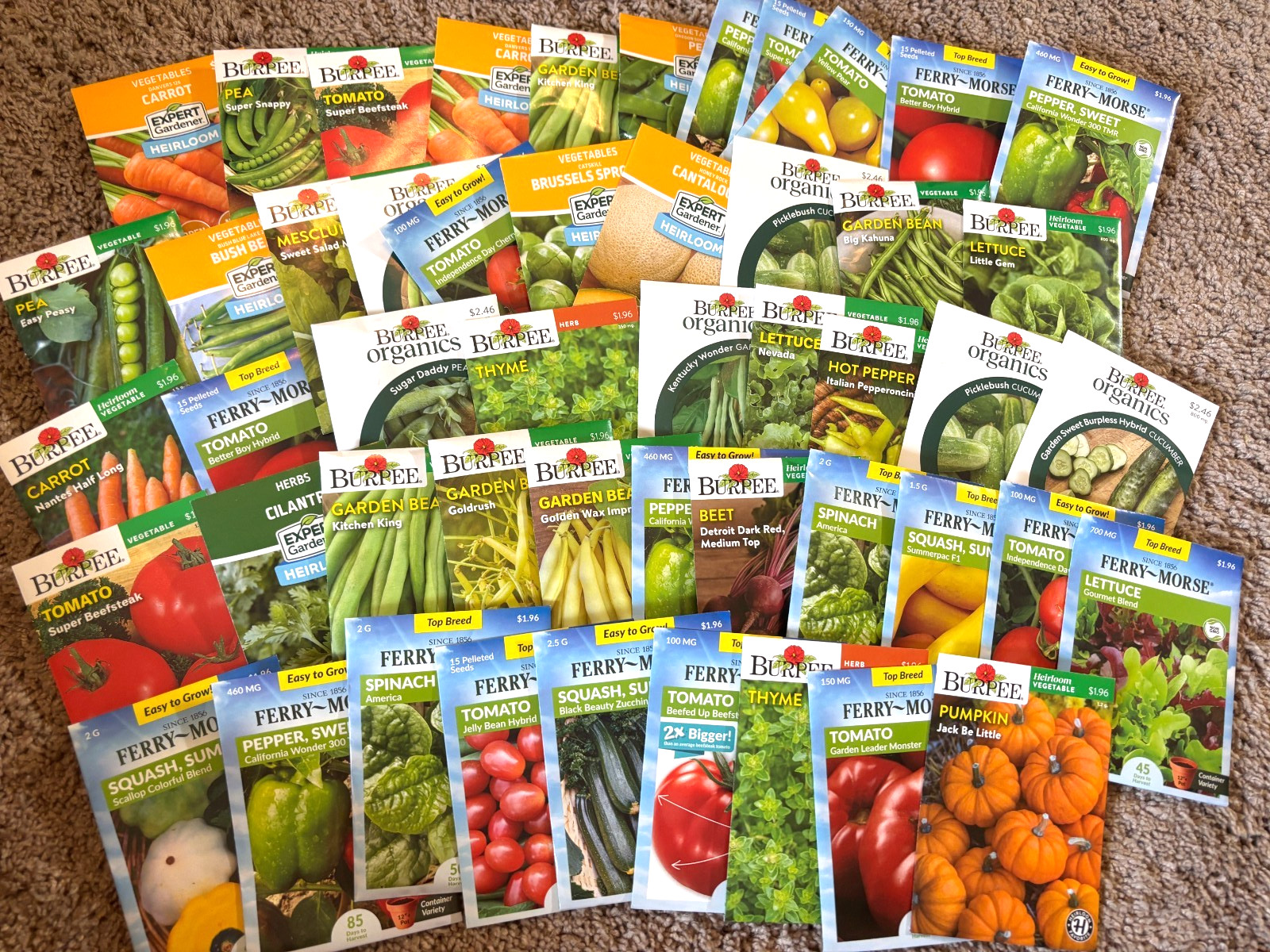 50 Burpee Ferry Morse Vegatable Seed Packs Lot Variety See Description 2026 NEW