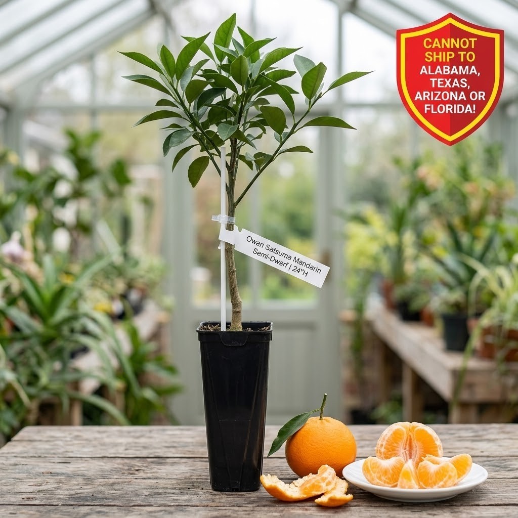 Owari Satsuma Mandarin Tree Semi Dwarf 24″ Seedless Cold Hardy Live Fruit Plant