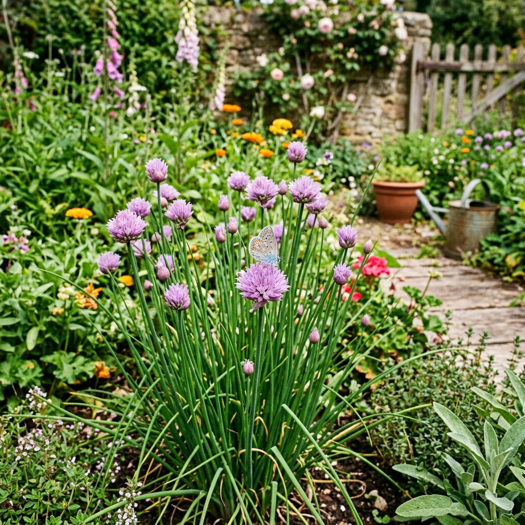 500 Purple Stem Garlic Chives Seeds for Planting – Premium Heirloom Purple Stem