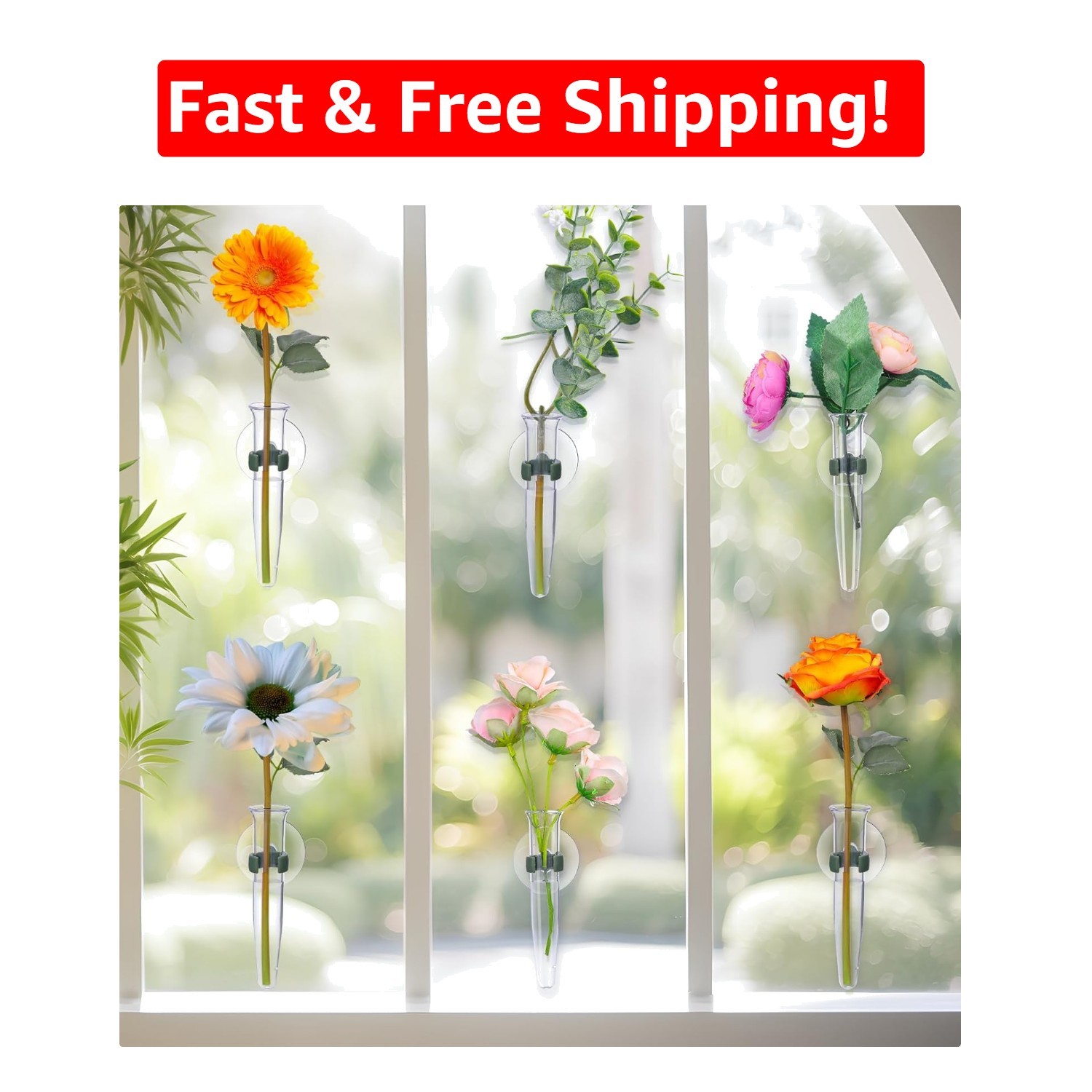 Elegant 10 Pcs Floral Propagation Tubes with Suction Cups – Perfect for Gifting