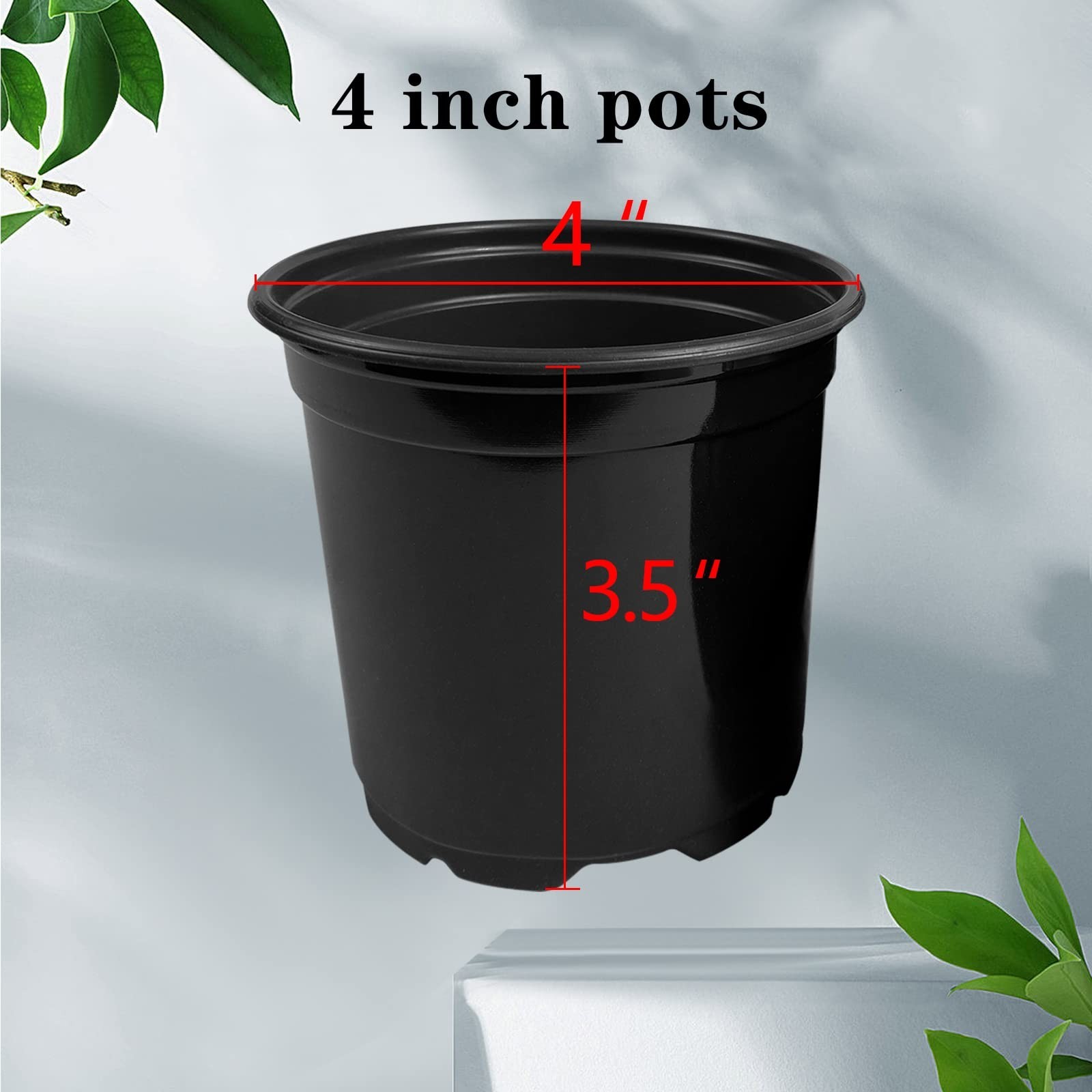 RAOOKIF 100 Pack Nursery Pots, 4 5 6 Inch Nursery Pot for Plants, Plastic Pla…
