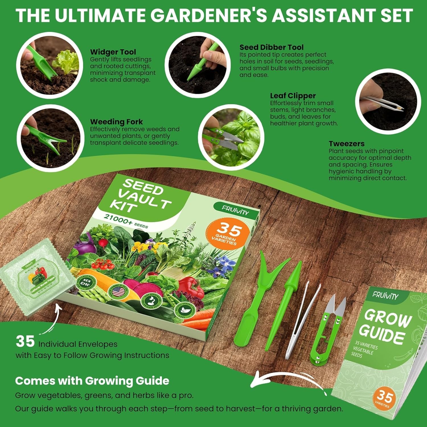 35 Heirloom Seeds Variety Pack – 21000+ Non-Gmo Seeds for Planting Vegetables an