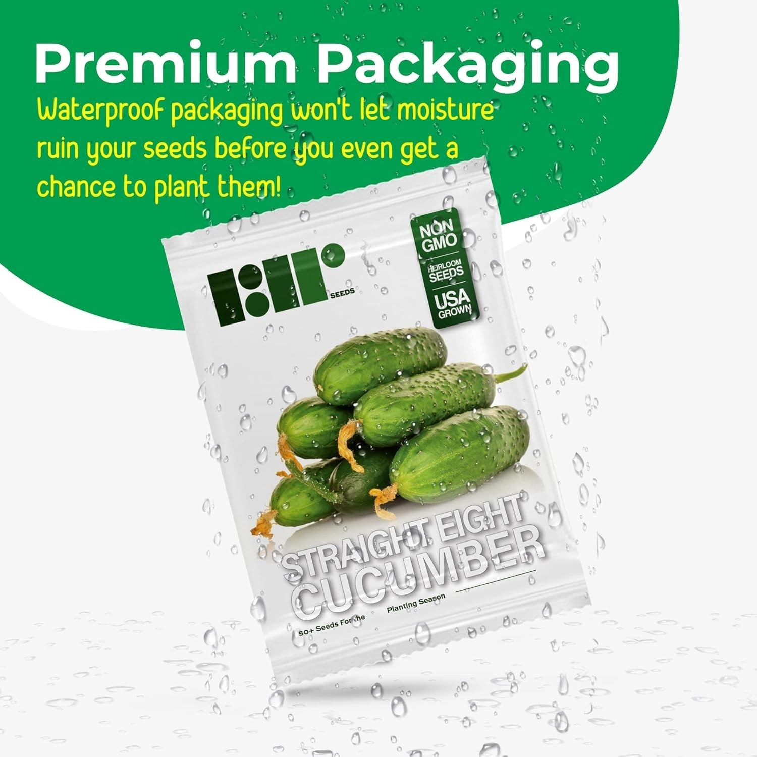 50 Straight Eight Cucumber Seeds – Heirloom Non-GMO Grown Vegetable Seeds fo…