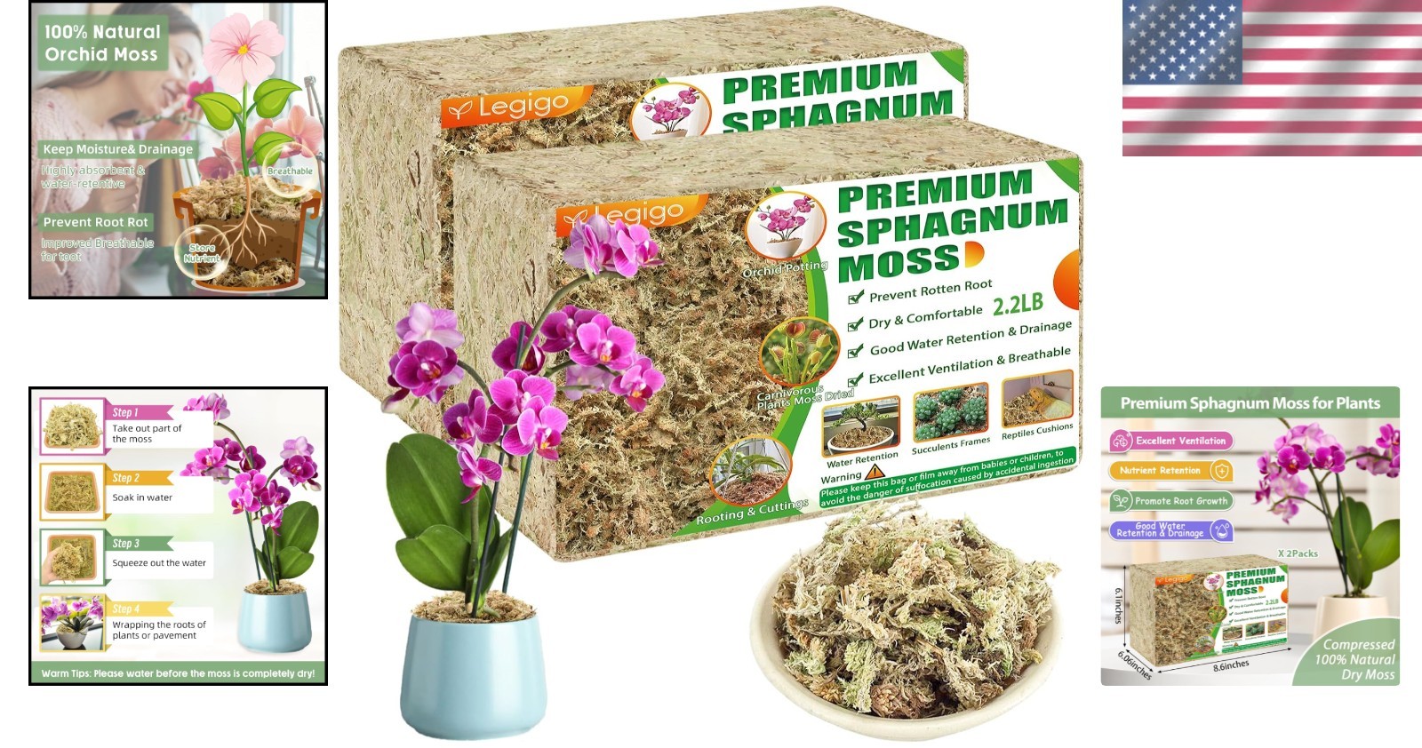 Natural Succulent Moss – 80QT Dried Plant Moss for Gardening