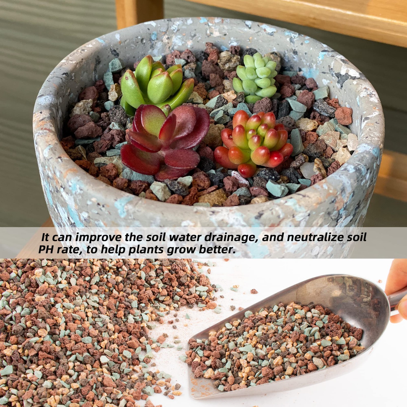 18lb Mix Lava Rocks for Plants in Door -Gravel Pebbles for Bonsai Succulent Cact