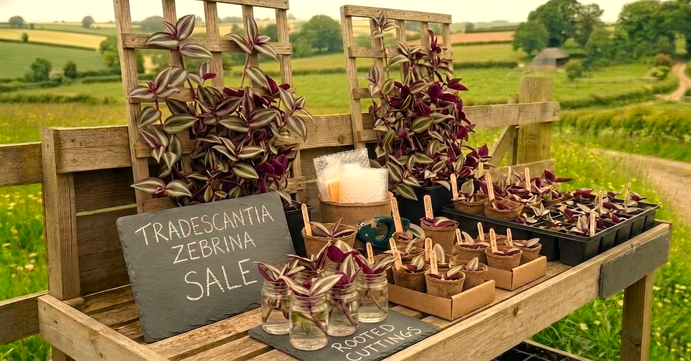 10 ROOTED Tradescantia Zebrina Wandering Jew Plant Cuttings Purple plant