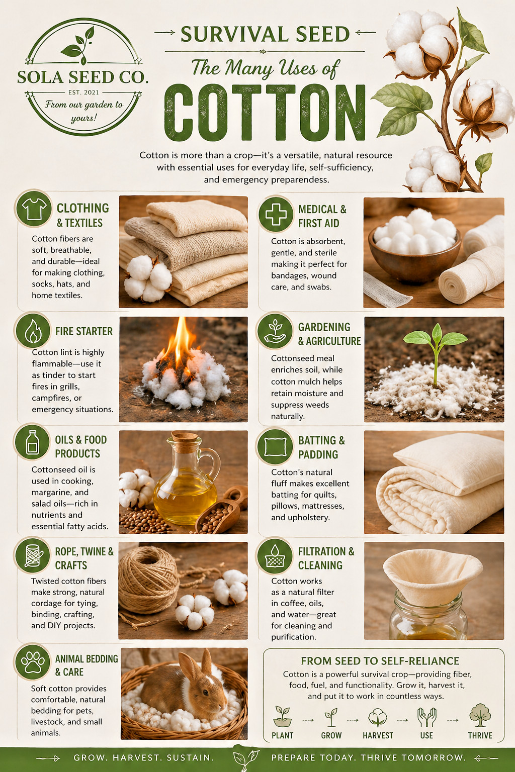 20 Heritage Cotton Seeds, Survival Seed, Ornamental, Multiple Use, Non-GMO, USA