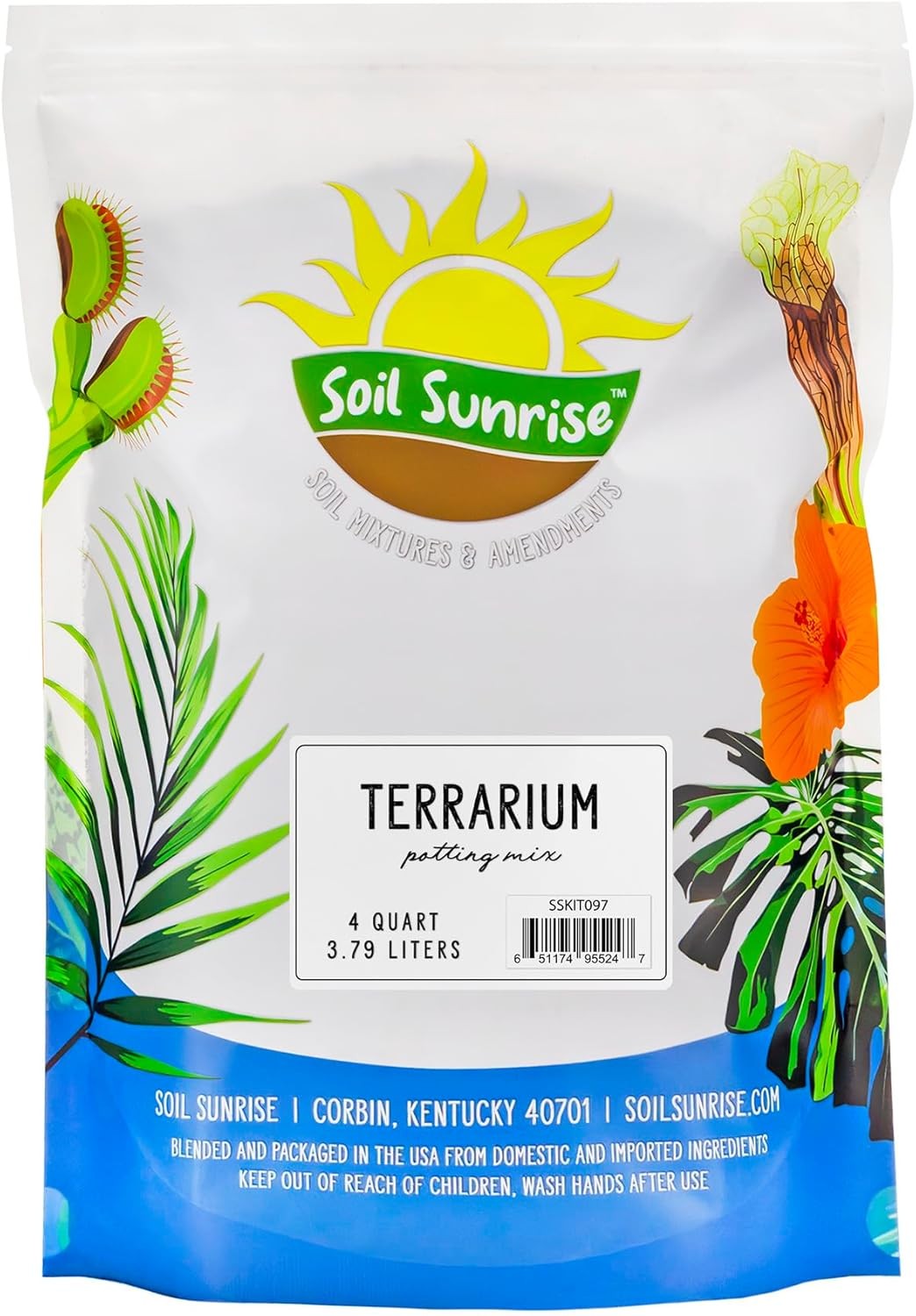 Terrarium Potting Soil Mix (4 Quarts), w/Blended Filtering Charcoal 4 Quarts