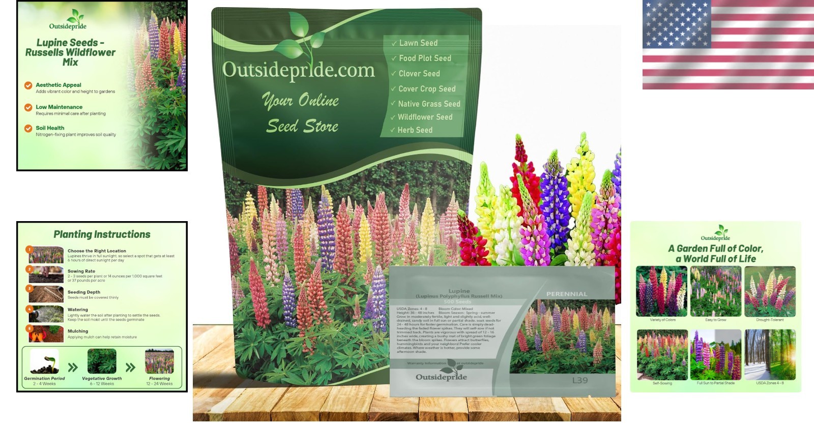 Attract Pollinators with Lupine Seeds – 1 Lb.