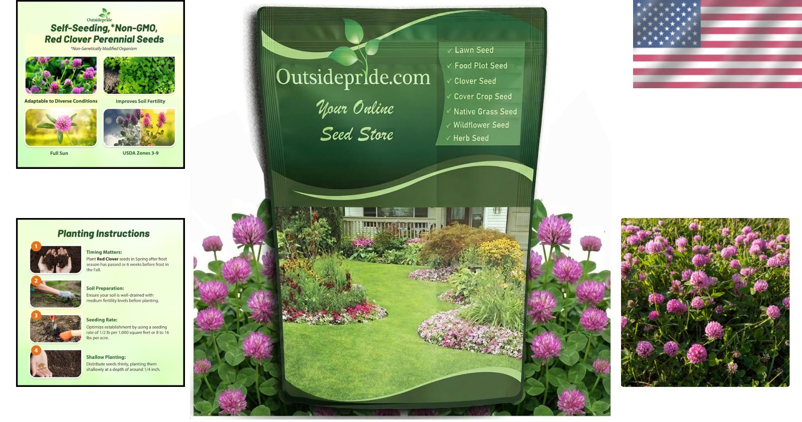 10 lbs Nitrocoated Red Clover Seeds – Self-Seeding for Soil Improvement & Forage